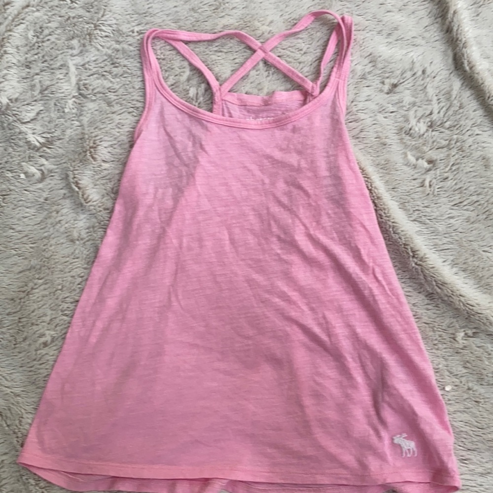 Abercrombie kids pink cross cross tank